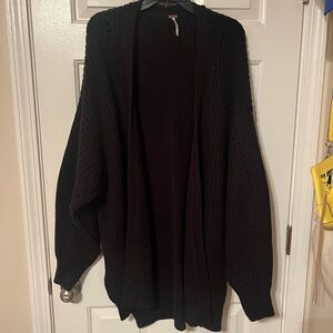 Free People Black Knit Cardigan